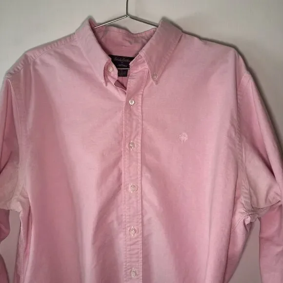 VTG Brooks Brothers Jeffrey Pink Button Down Cotton Logo Oxford Shirt USA | XL - Picture 2 of 11